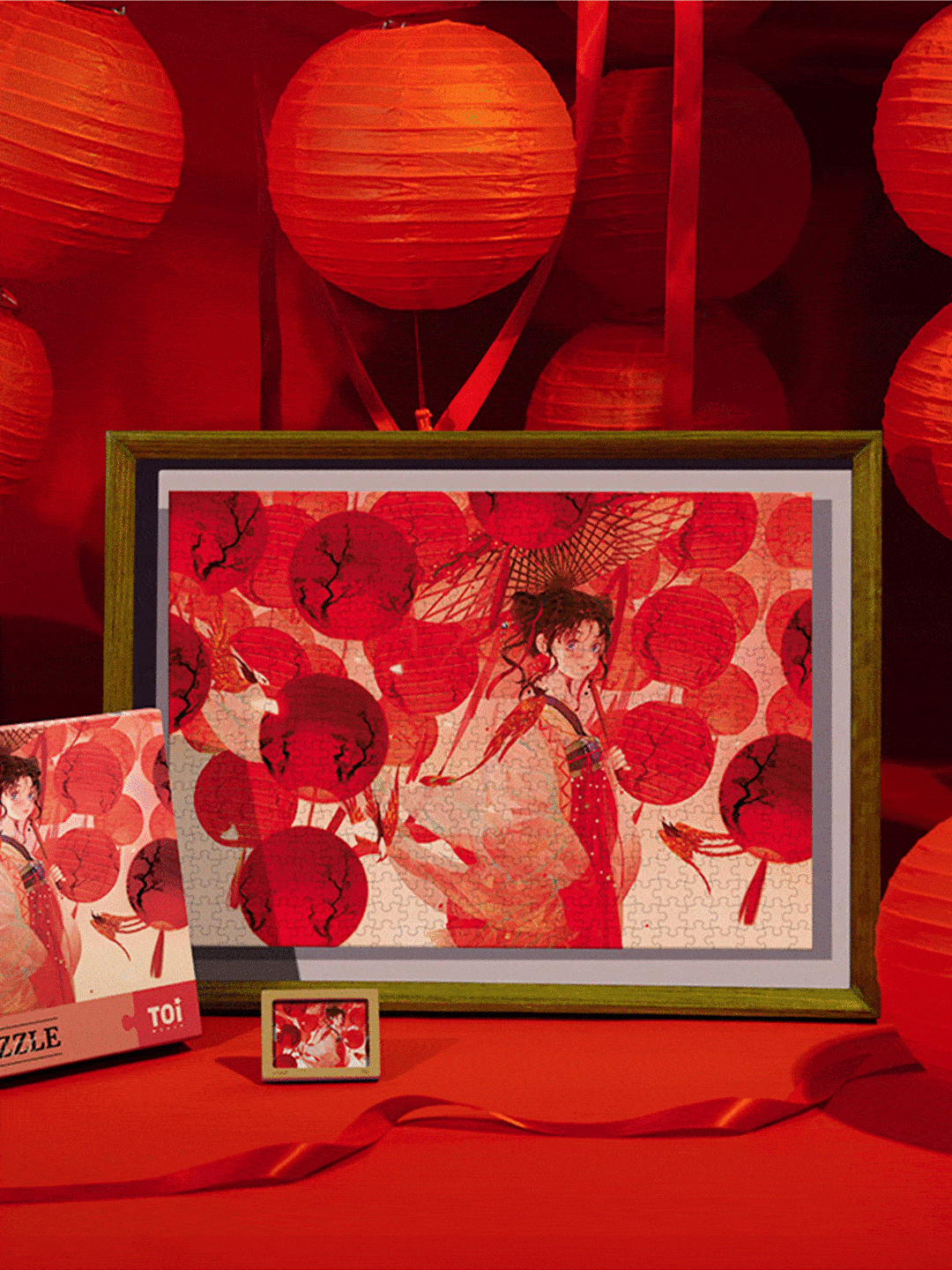 【拼图112】中国红！美人执伞，和你一起浪漫《花灯游》 - 2