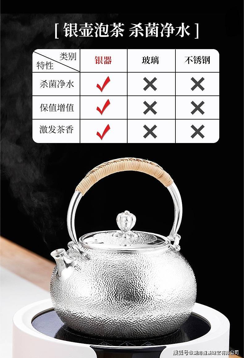 一张打日本银壶赏析 纯银999云南正品家用煮茶壶泡茶器茶具 - 3