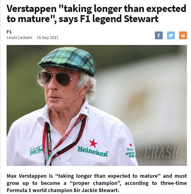 F1老前辈:维斯塔潘得