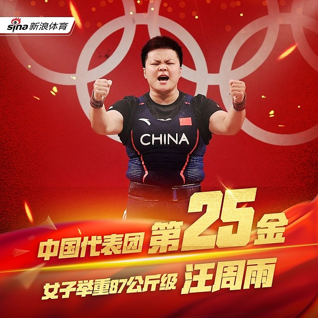 中国第25金！ 女子举重87公斤级汪周雨夺冠 - 1