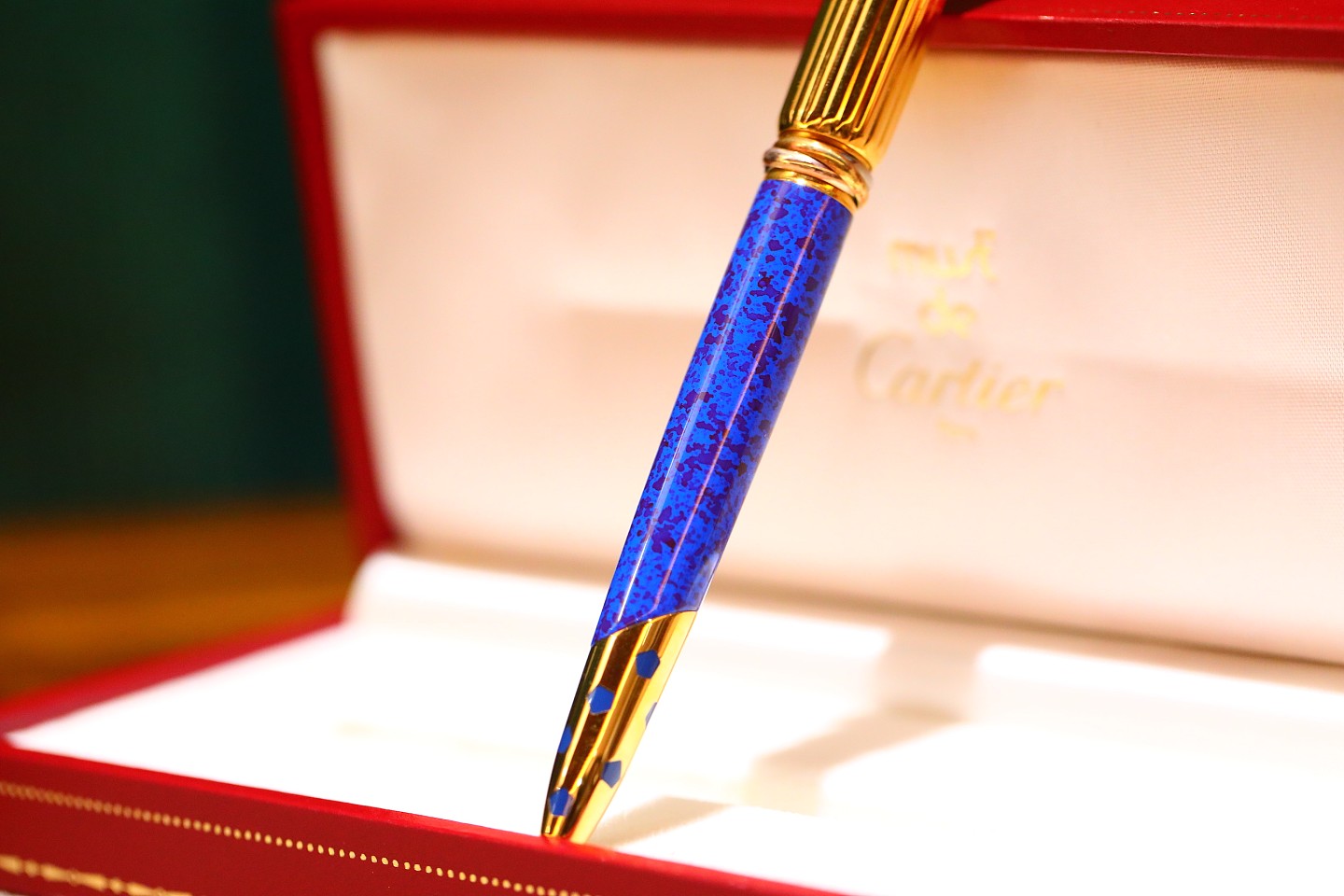 Cartier卡地亚蓝色漆面猎豹系列圆珠笔 - 3