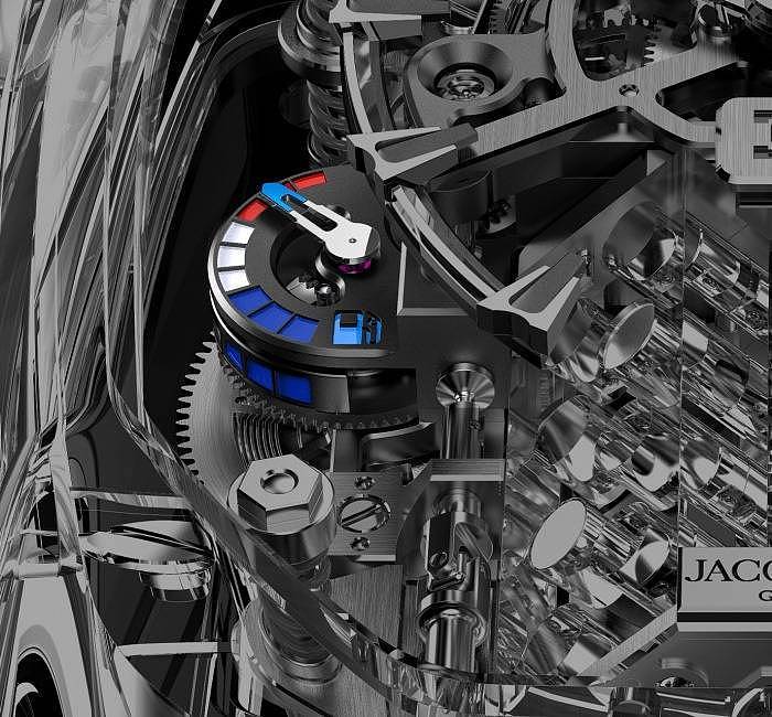 Jacob&Co.杰克宝与Bugatti布加迪携手打造布加迪Chiron凯龙蓝宝石水晶腕表 - 5