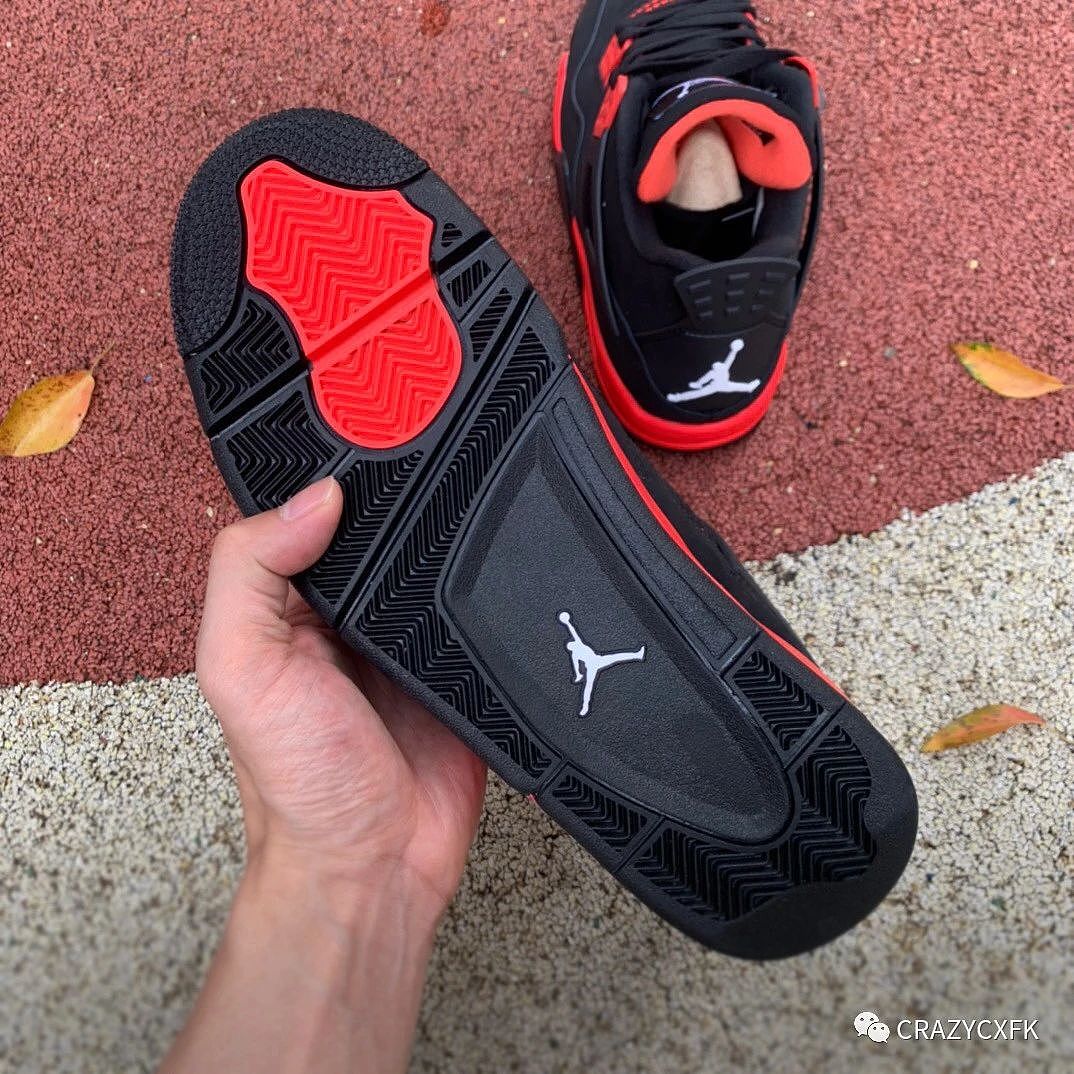 乔丹 Air Jordan 4 Retro Red Thunder 黑红雷电乔丹篮球鞋 - 5