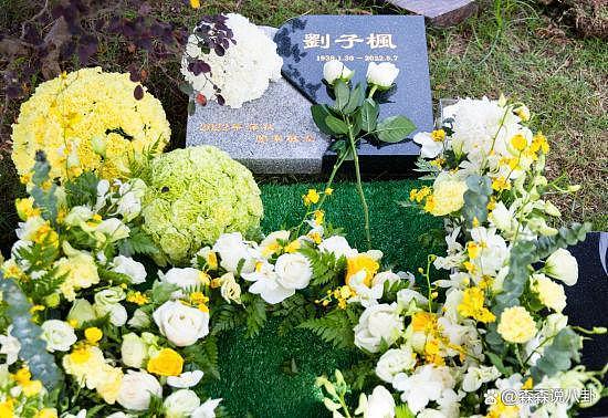 刘子枫去世 5 个月举行葬礼，女儿跪在墓碑前擦拭，场面感人 - 2