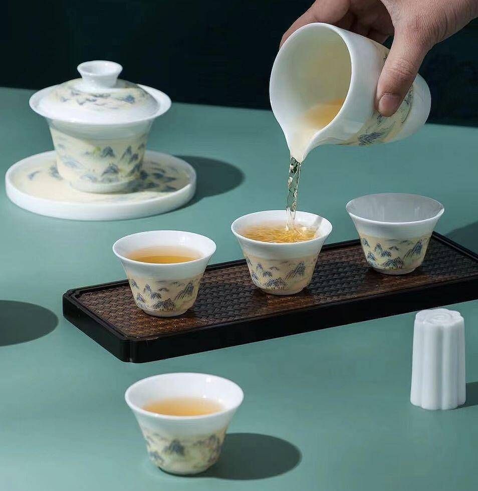 千里江山茶具：意叁陶瓷重拾中式茶器审美，上演陶瓷版只此青绿 - 5
