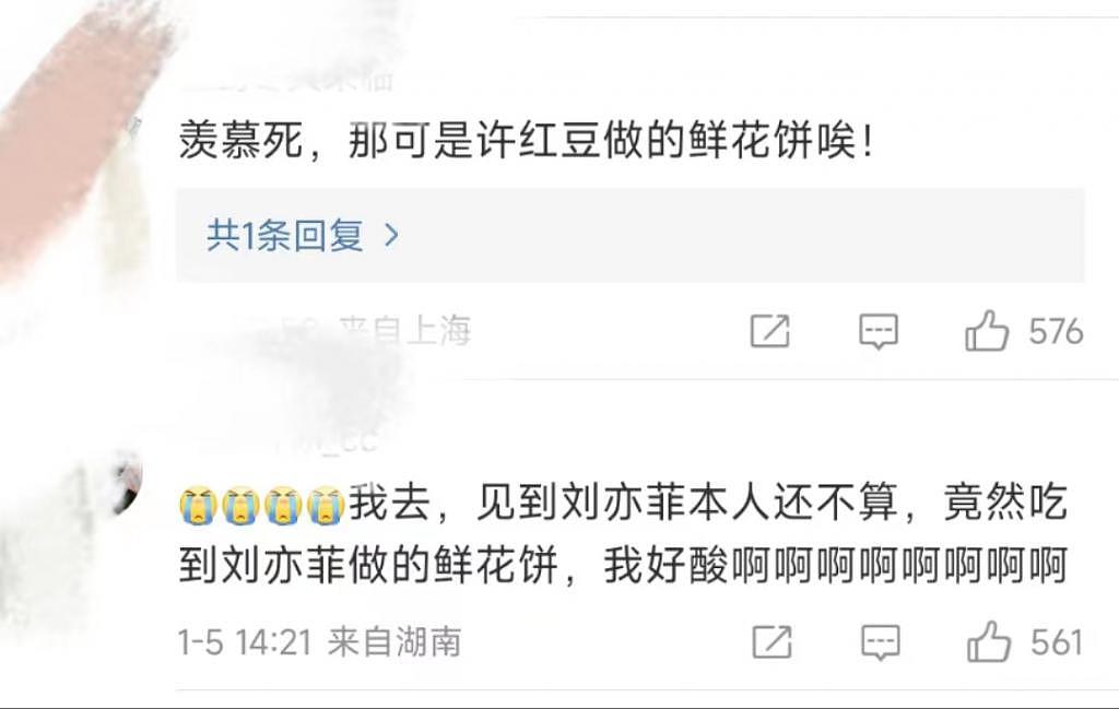 网友大理偶遇刘亦菲，还吃到了“许红豆”做的鲜花饼，直呼幸福哭了 - 4
