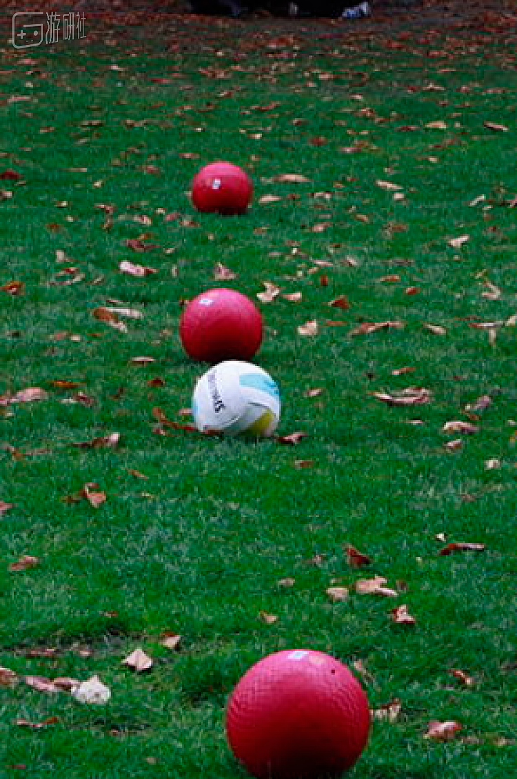 真人魁地奇使用的鬼飞球（白色）和三个游走球（红色）