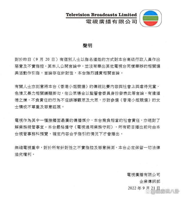 曾志伟主持港姐泳装环节被批评色情暴露，TVB 严厉回应 - 2