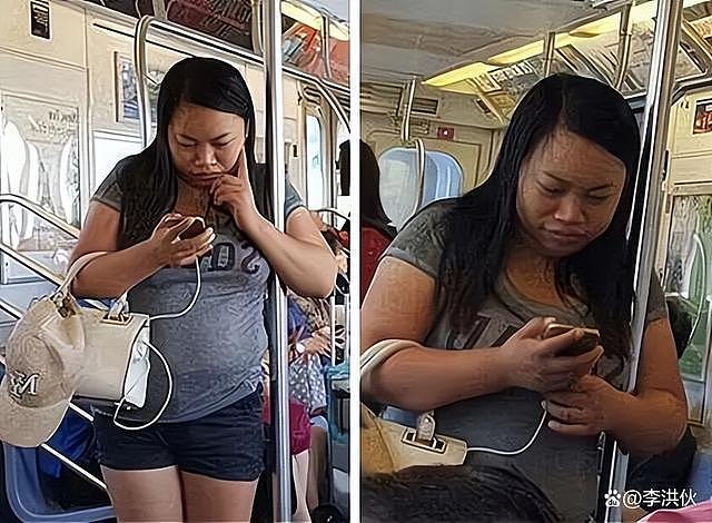 背千元包打扮时尚，初代网红凤姐在美坐地铁，再没人笑话她了 - 14
