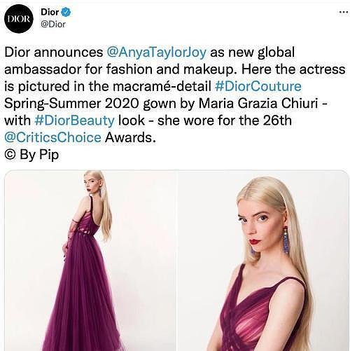 官宣了！安雅•泰勒-乔伊正式成为Dior时装美妆产品全球大使 - 1