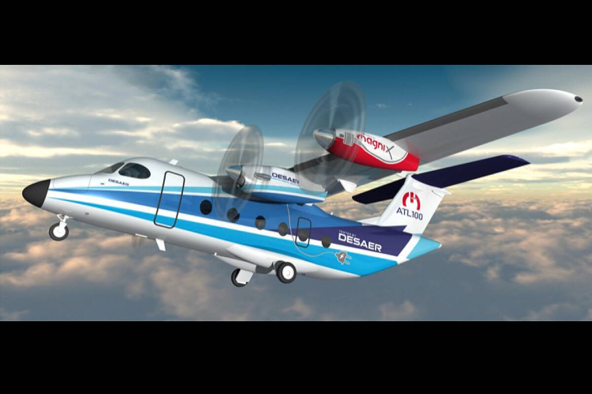 Desaer ATL-100H 混合动力飞机将电动机与涡轮螺旋桨发动机混合在一起 - 1