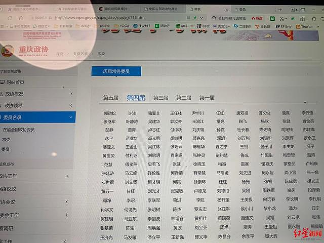 重庆市政协官网显示：李云迪不再担任市政协常委 - 1
