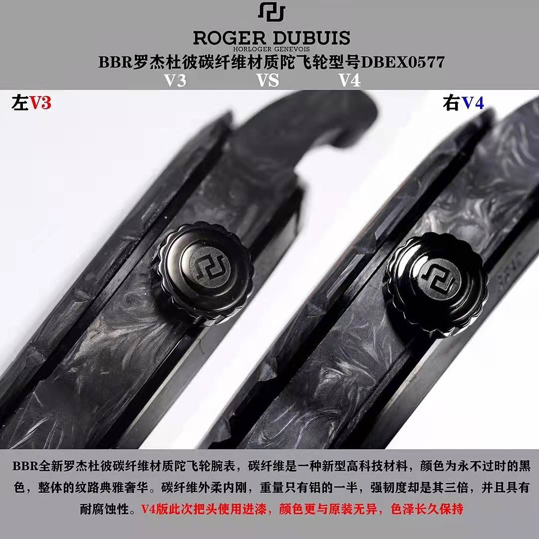 BBR罗杰杜彼王者系列碳纤维陀飞轮腕表升级V4版，艺术与时间的结晶 - 8