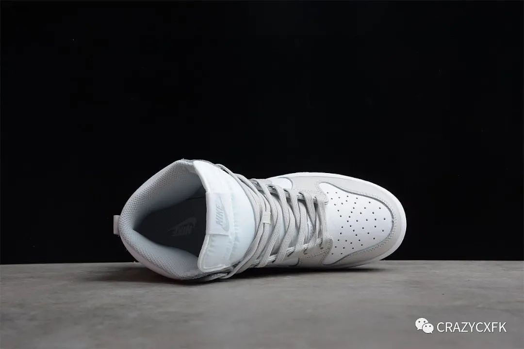 耐克 Nike Dunk High Vast Grey 灰白皮面高帮板鞋 - 4