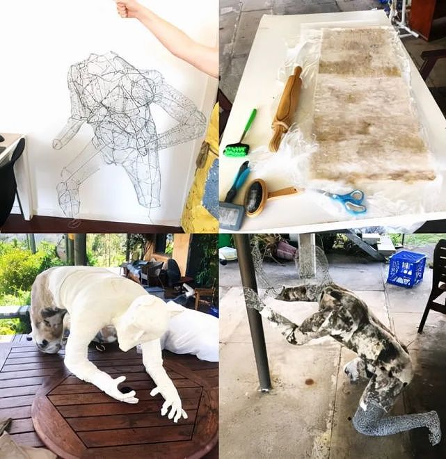 澳洲艺术家用120斤猫毛制作猫人雕像，被网友群嘲：能把人吓死 - 2
