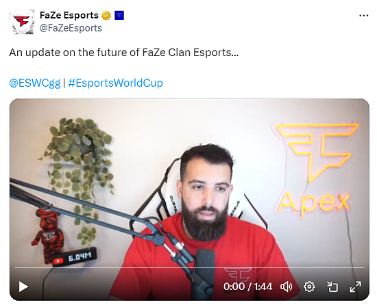 关于FaZe Clan Esports未来的最新消息...