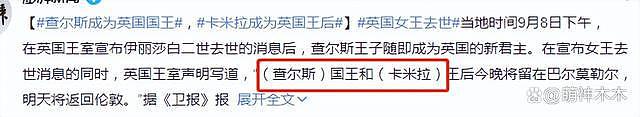 查尔斯继位，英媒用“国王配偶”形容卡米拉，非正式的王后头衔 - 4