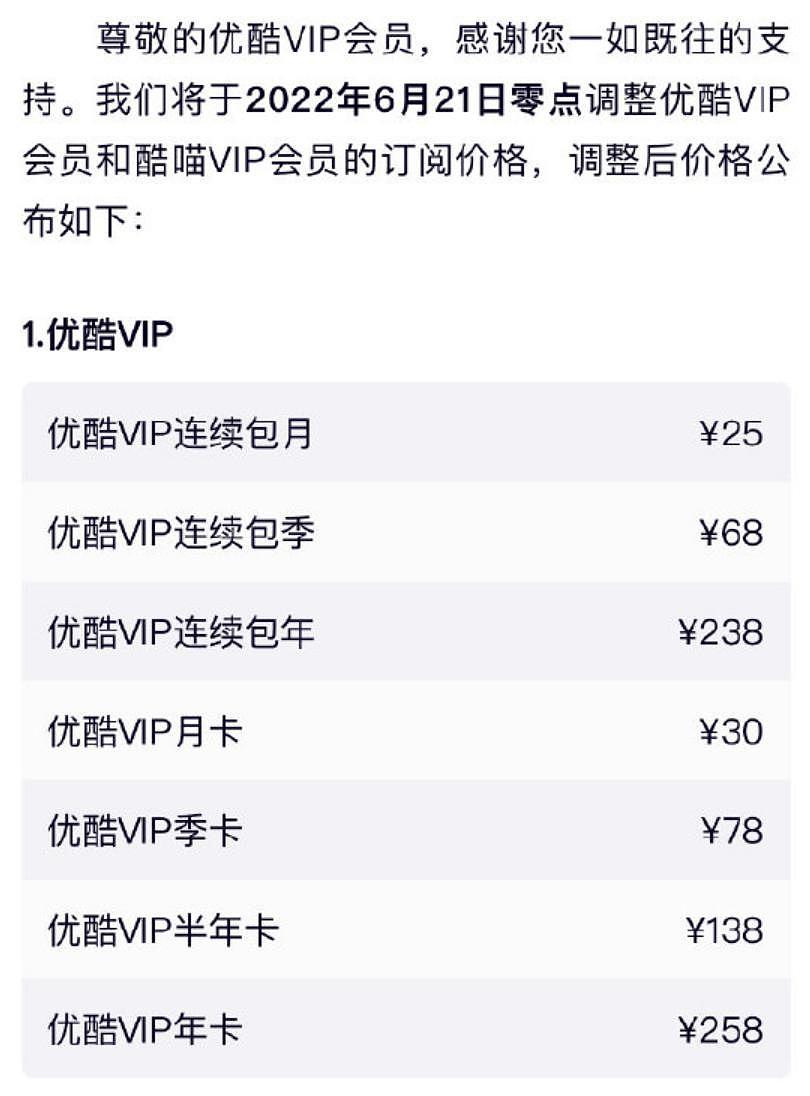 优酷宣布会员涨价，追平腾讯视频、爱奇艺 - 2