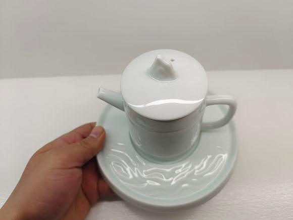 意叁陶瓷原创茶具：湖田影青系列之山河如画茶具套装 - 4