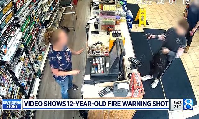 美 12 岁儿童持枪抢劫加油站：见店员反问 直接鸣枪 - 1