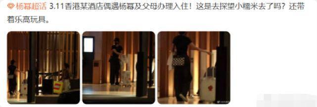 杨幂陪父母入住香港酒店，带乐高玩具疑似探望小糯米 - 1
