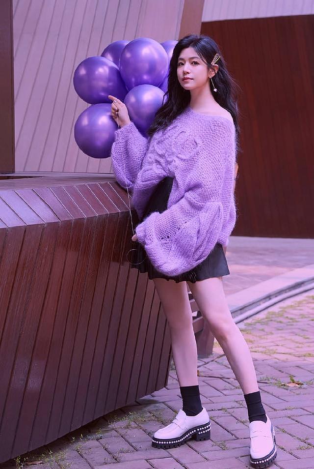 陈妍希紫色梦境写真释出 手捧气球笑容清甜可人 - 8