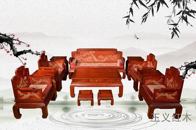 大红酸枝家具被收藏界誉为红木家具的“老三样”之一，有着历史的沉淀皇家身份 - 1