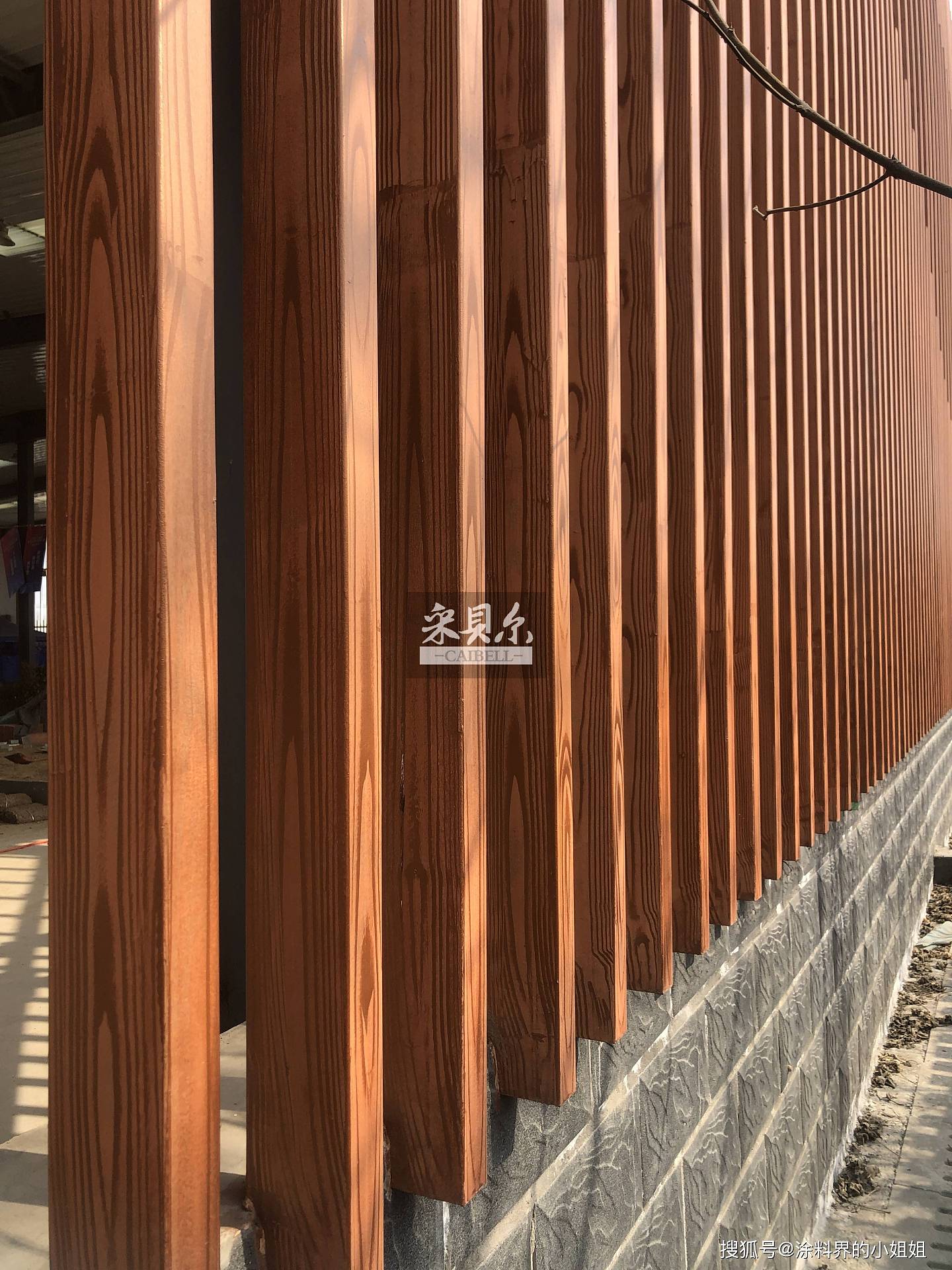 河南木纹漆-钢结构金属木纹漆施工效果 - 3