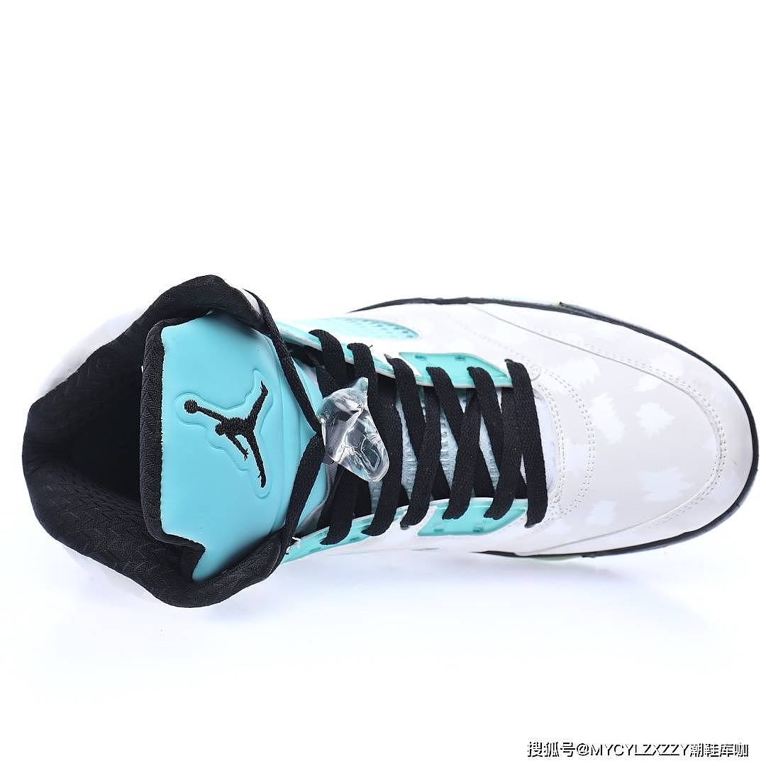 Air Jordan Retro 5 乔丹AJ5代中帮文化篮球鞋雪豹郭艾伦白绿3M反光CN2932-100 - 6