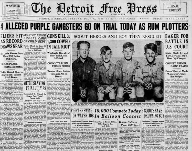 当时底特律报纸的每日头条，几乎都和犯罪有关
