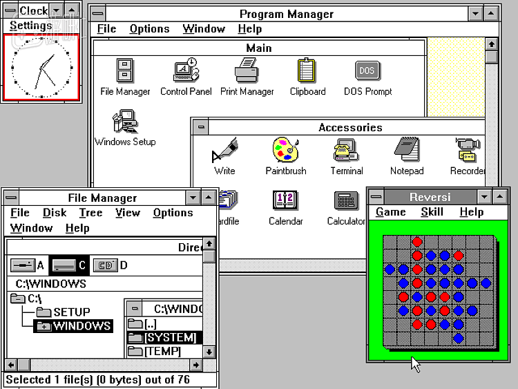 Windows 3.0使用界面