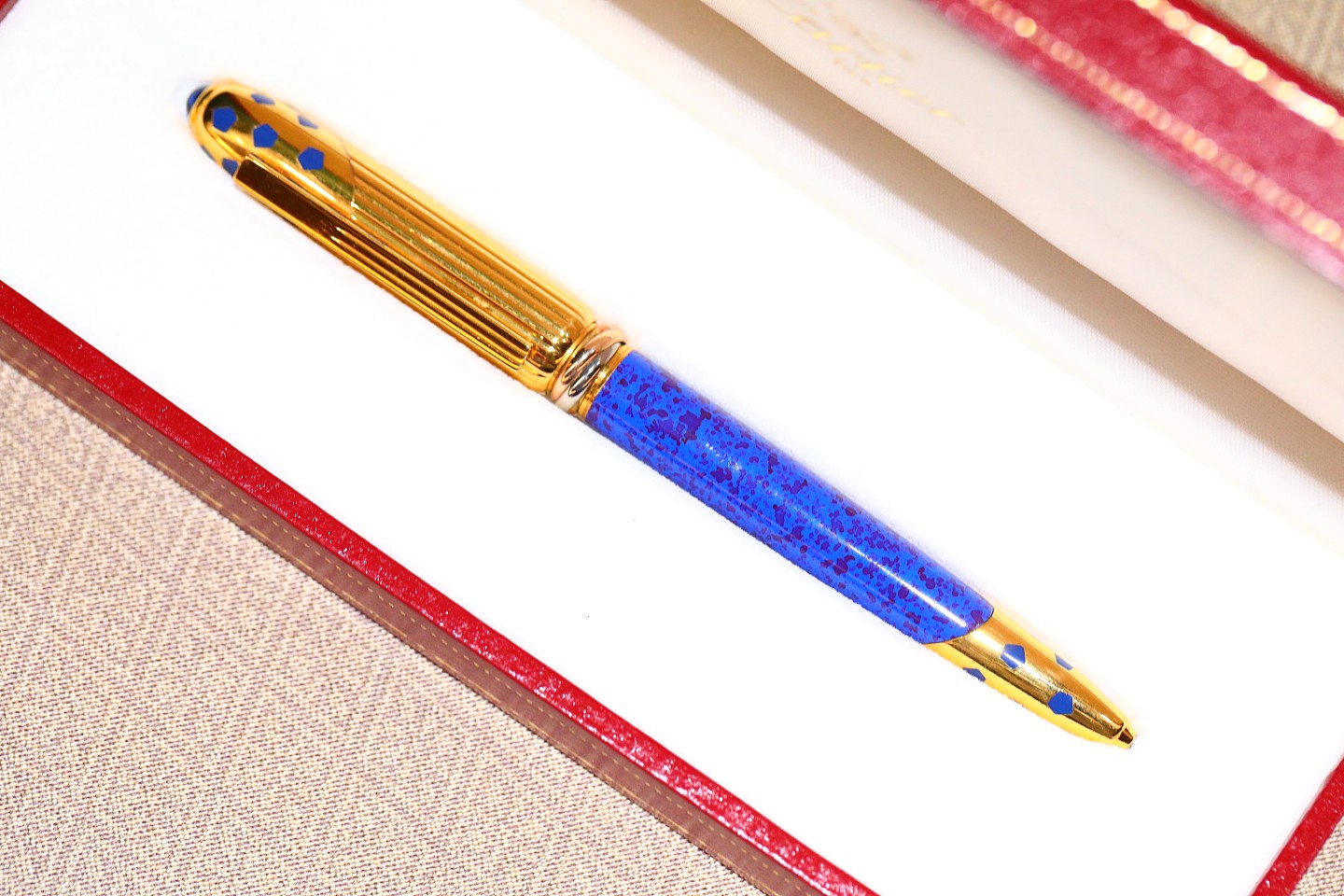 Cartier卡地亚蓝色漆面猎豹系列圆珠笔 - 2