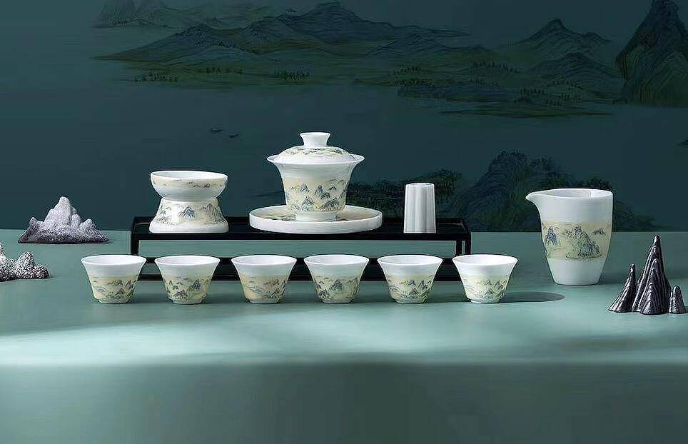 千里江山茶具：意叁陶瓷重拾中式茶器审美，上演陶瓷版只此青绿 - 1
