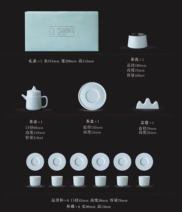 意叁陶瓷原创茶具：湖田影青系列之山河如画茶具套装 - 1