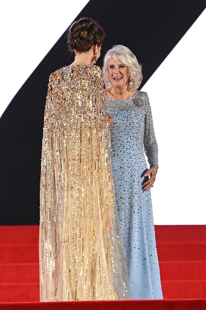 凯特穿金色闪耀全场，婆婆卡米拉也不逊色，74岁穿天蓝艾莎公主裙 - 8
