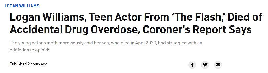 《闪电侠》扮演者因吸毒过量去世 年仅 16 岁 - 1
