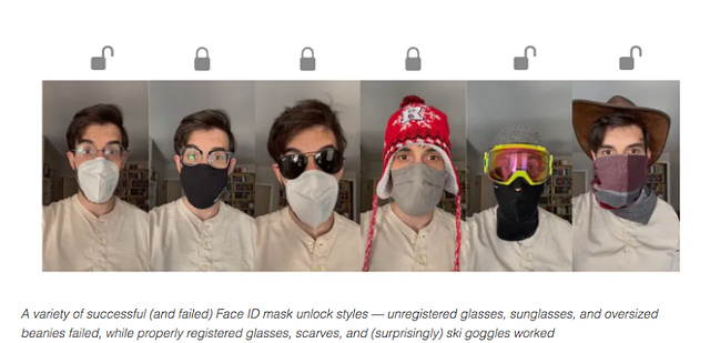 苹果推出半张脸口罩解锁功能 图片来源：The Verge