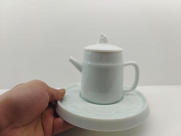 意叁陶瓷原创茶具：湖田影青系列之山河如画茶具套装 - 3