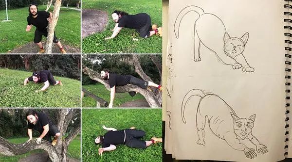 澳洲艺术家用120斤猫毛制作猫人雕像，被网友群嘲：能把人吓死 - 1