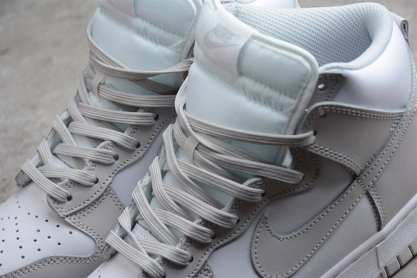 耐克 Nike Dunk High Vast Grey 灰白皮面高帮板鞋 - 8