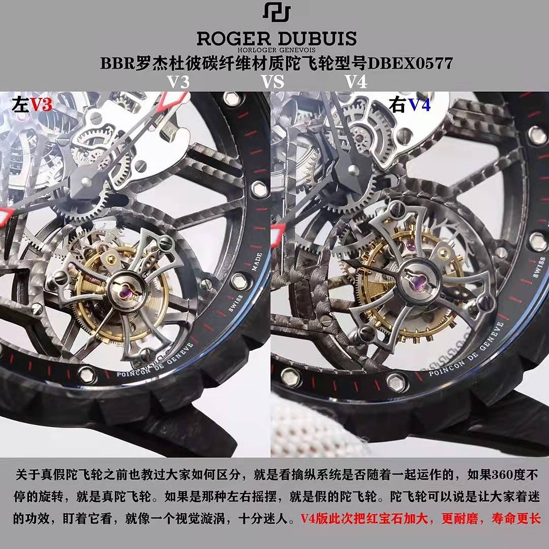 BBR罗杰杜彼王者系列碳纤维陀飞轮腕表升级V4版，艺术与时间的结晶 - 10