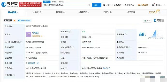 张昊唯今年刚注销1家工作室 南京工作室0人参保问题突出 - 1