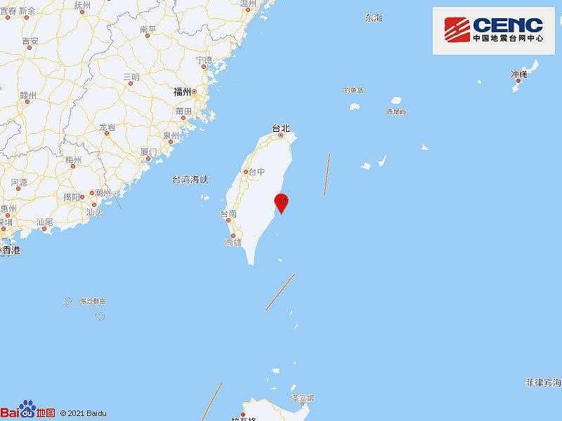 台湾台东县海域发生 5.2 级地震，震源深度 24 千米 - 1