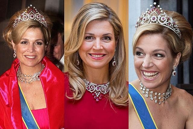 50岁荷兰王后有钱任性：珠宝王冠不重样的戴，奢华程度不输英女王 - 17