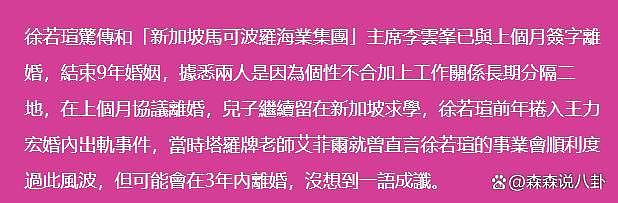 台媒曝徐若瑄和富商老公离婚，曾三度否认与王力宏有染 - 2