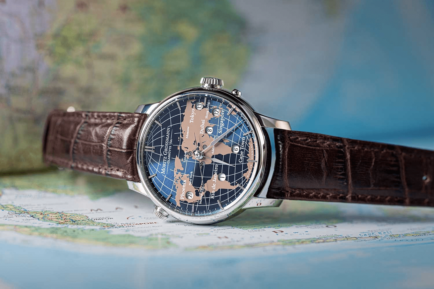 Moritz Grossmann“世界时”腕表，可以同步显示7个城市时区 - 2