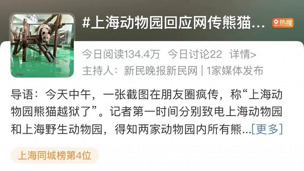 朋友圈疯传！上海动物园的熊猫“越狱”了？最新动向来了 - 2