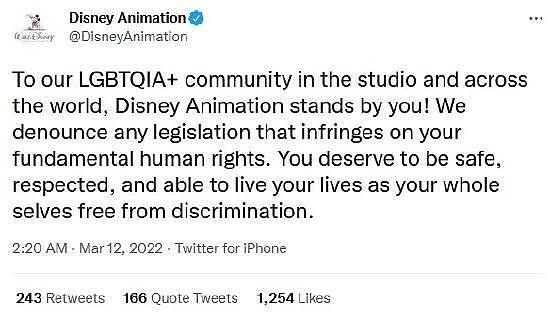 迪士尼动画工作室发布声明称支持 LGBTQIA+ 群体 - 1