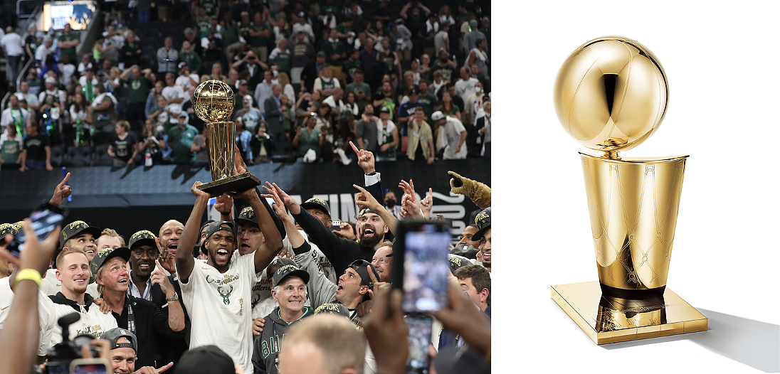 2020-21赛季NBA总冠军队共举由蒂芙尼打造的拉里·奥布莱恩冠军奖杯 - 1