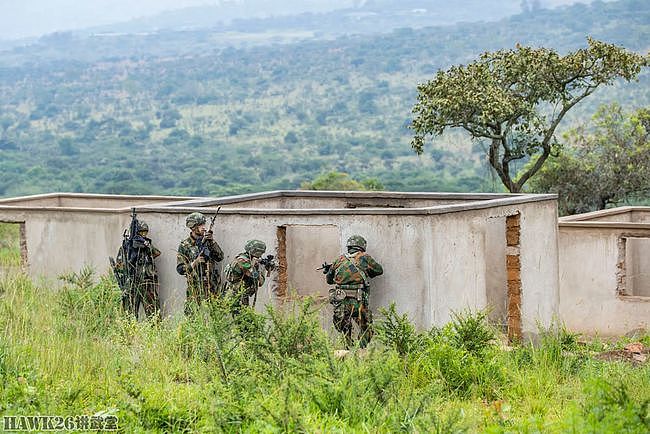 荷兰士兵在卢旺达进行实战演习 女兵端米尼米冲锋 猴子树上看戏 - 3